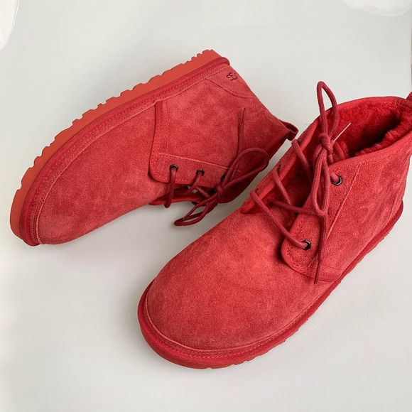 NEW UGG Neumel Men\'s Suede Low Chukka Boots 13 RED SAMBA SHEARLING main image 6